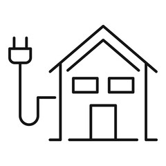 Poster - Smart house plug icon. Outline smart house plug vector icon for web design isolated on white background
