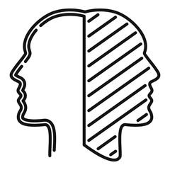 Poster - split bipolar disorder icon. outline split bipolar disorder vector icon for web design isolated on w