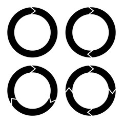 Poster - Four black circular arrows with a small gap. Vector illustration. Stock Photo.