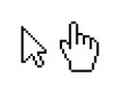 © kolonko - Hand cursor mouse icon. Cursor pixel pointer arrow. vector web finger click icon.
