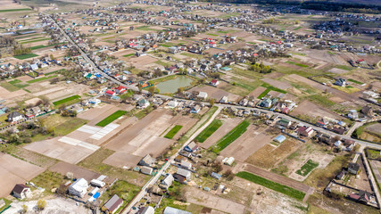 Wall Mural - aerial view over the private houses