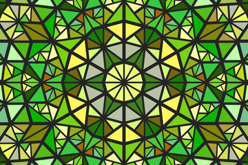 Poster - Polygonal dynamic geometrical radial tiled pattern mosaic background - hypnotic circular abstract vector graphic design
