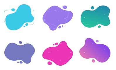Poster - Abstract shape element design fluid background vector or creative liquid gradient geometric modern splash halftone figures for text copy space, idea of curvy backdrop for flyer or brochure colorful