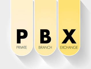 Poster - PBX - Private Branch eXchange acronym, business concept background