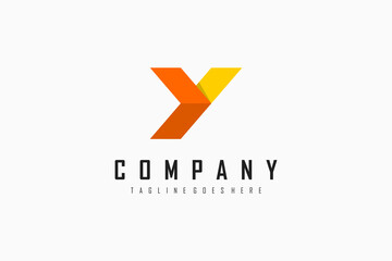Poster - abstract initial letter y logo. geometric arrow origami style. usable for business and technology lo