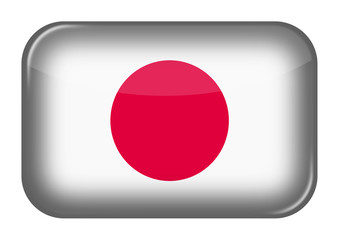 Fototapete - Japan web icon rectangle button with clipping path