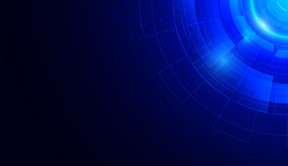 Poster - Abstract Hi-tech communication background with HUD elements circle digital futuristic blue color gradient innovation of technology concepts. vector illustration.