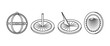 © Oksana Minakova - Set of outline old sundial icons. Line style. Ancient sundial vector illustration for web design isolated on white background.