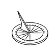 © Oksana Minakova - Outline old sundial icon. Line style. Ancient sundial vector illustration for web design isolated on white background.