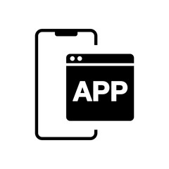 Fototapete - Smartphone browser icon. Mobile browser sign. Line design.