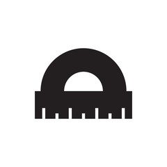 Fototapete - Protractor icon in line style isolated on white background. Geometry sign.