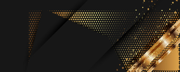 Aufkleber - Christmas gold design black background abstract shiny color golden
