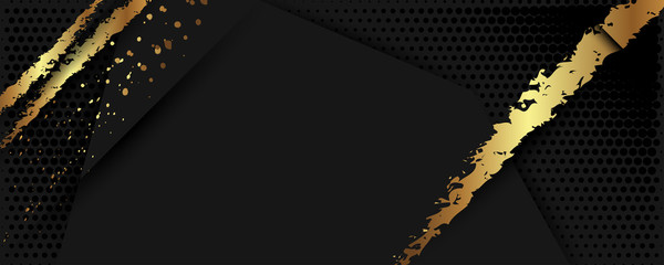 Aufkleber - Christmas gold design black background abstract shiny color golden
