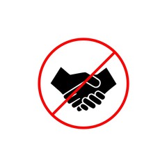 Sticker - Stop Handshake sign. Handshake forbidden sign. Handshake ban icon isolated on white background