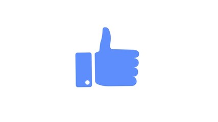 Aufkleber - Thumb up motion 4k video on white background