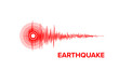 Earthquake seismic wave vector graphic illustration with copy space 