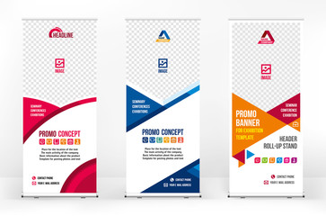 Wall Mural - Roll-up banner template, a set of modern portable stands roll-up for advertising, banner for presentations, conferences, exhibitions, mobile banner for product promotion and advertising