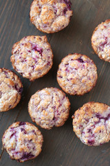 Wall Mural - Fresh and warm homemade berries muffins