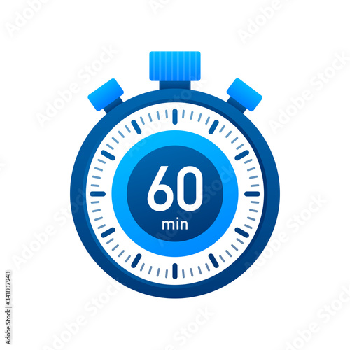 Photographie The 60 minutes, stopwatch vector icon
