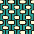 Mid-century modern atomic age background in teal, cream and dark brown. Ideal for wallpaper and fabric design.