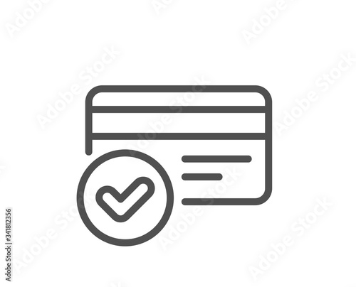 Fotografía Approved credit card line icon