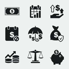Wall Mural - Financial element flat icons set