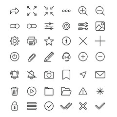 Wall Mural - Interface element outline icon pack