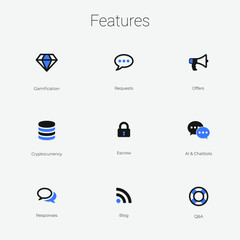 Wall Mural - Vector flat icons for website and app