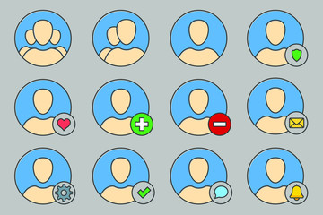 Wall Mural - User avatar application icon set