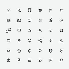 Wall Mural - Web icons set. Site element icons.
