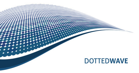 Poster - Dotted wave on white background. Vector graphics