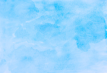 Wall Mural - watercolor illustration art abstract blue color texture background, clouds and sky pattern.
