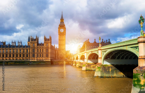 Fotomural Big Ben and westminster bridge in London