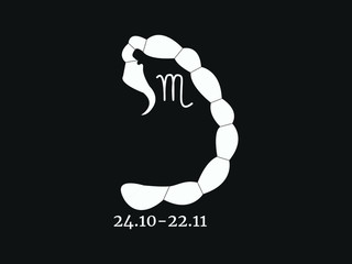 scorpion. vector illustration of the astrological sign of aquarius. zodiac. horoscope minimalism, cl