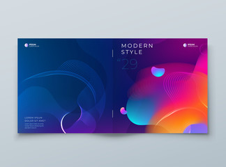 Wall Mural - dark square liquid abstract cover background design. fluid dynamic element for modern brochure, bann