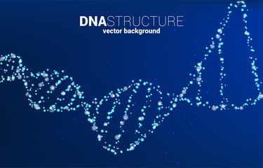 Poster - vector dna genetic structure from dot random. background concept for biotechnology and biology scien
