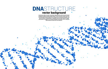 Poster - vector dna genetic structure from dot random. background concept for biotechnology and biology scien