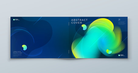 Wall Mural - dark horizontal liquid abstract cover background design. landscape fluid dynamic element for modern 