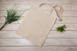 Tote bag mockup with green grass