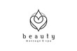 Beauty wellness care logo design, massage spa scrub clinic icon symbol.