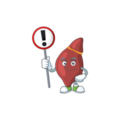 Poster - A picture of liver cartoon character concept holding a sign