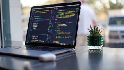 code on laptop