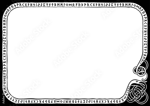 Fotografía Runic horizontal frame/ Illustration a frame with the scandinavian futhark in no