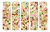 Fototapeta Dinusie - Retro pattern of different shapes. Colorful vector mosaic backdrop. Geometric hipster retro background