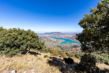 Wall Mural - Mediterranean landscape at the Cerro Coros in the natural park Sierra de Grazalema, Andalusia, Spain.