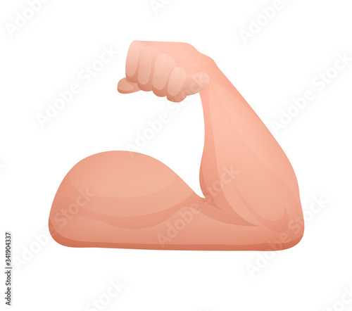 Cuadros en Lienzo Emoji hand sign. Male hand with biceps and musculature.