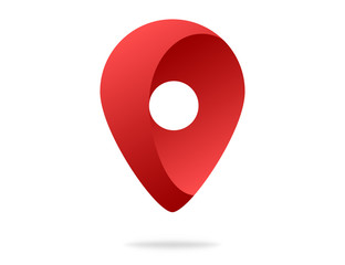 Wall Mural - Realistic red pin tag icon. Gradient map pinner or pointer in 3D. Pointer sign or marker of location and position. Isolated geo pin. Vector EPS 10