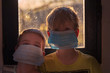 Child with safety mask from coronavirus