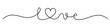 © treenabeena - LOVE black vector monoline calligraphy banner with swashes and heart symbol