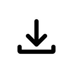 Poster - Download icon in black simple design on an isolated background. EPS 10 vector.